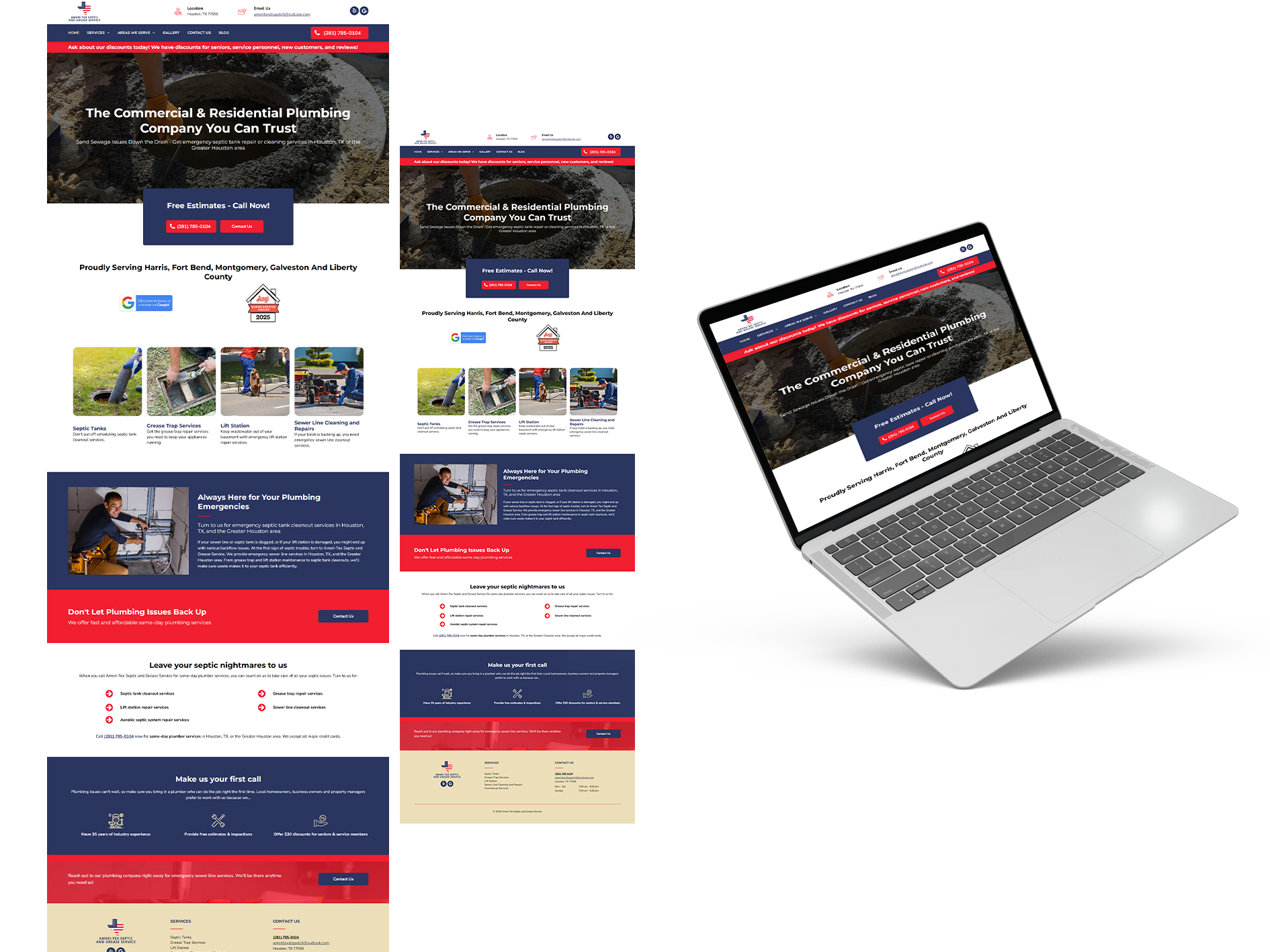Ameri-Tex Septic & Grease Service website preview