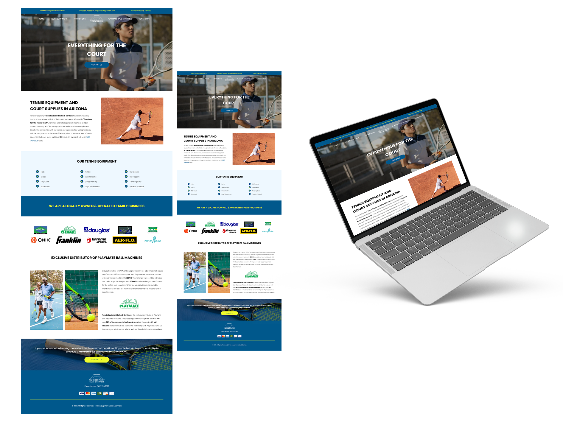 Tennis Equipment Sales & Services website preview