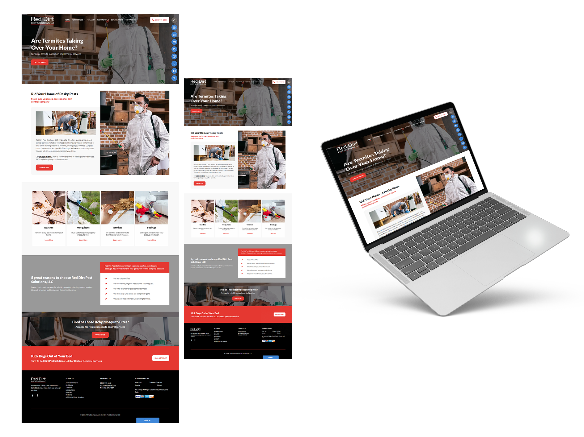 Red Dirt Pest Solutions website preview
